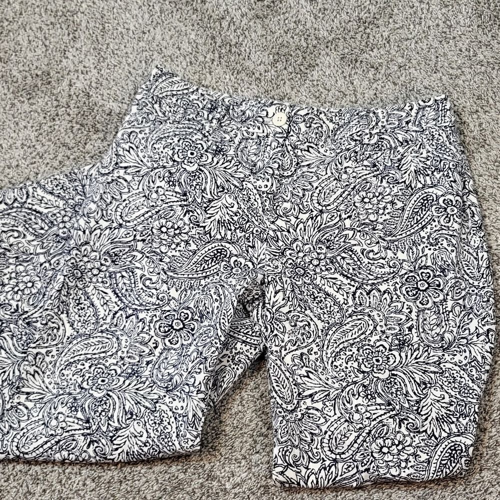 Talbots Black and White Cropped Pants